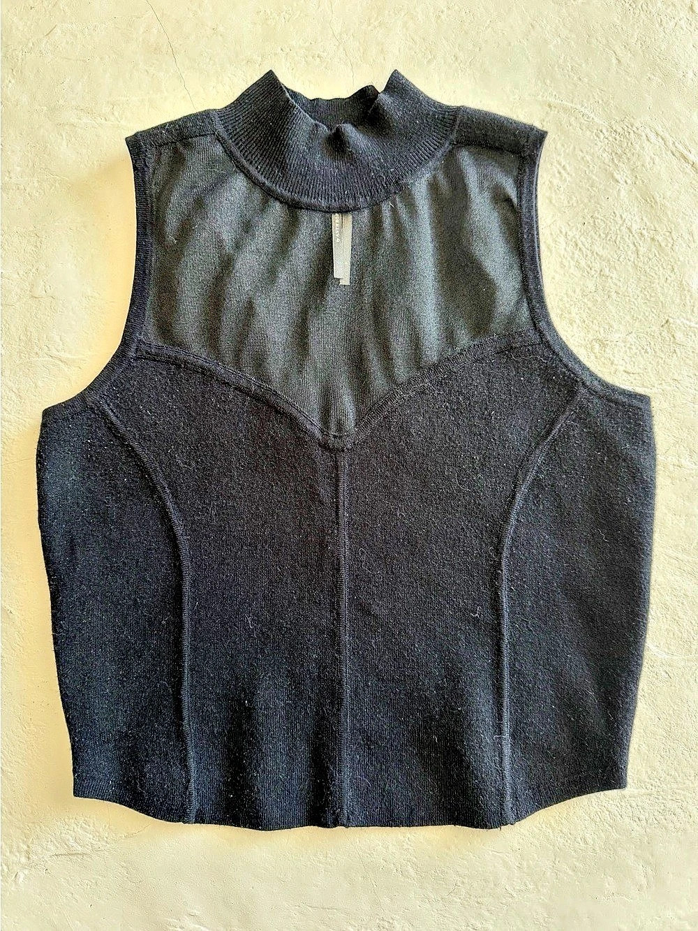 Anthropologie Sleeveless Mock Neck Top in Black Size Small Like New